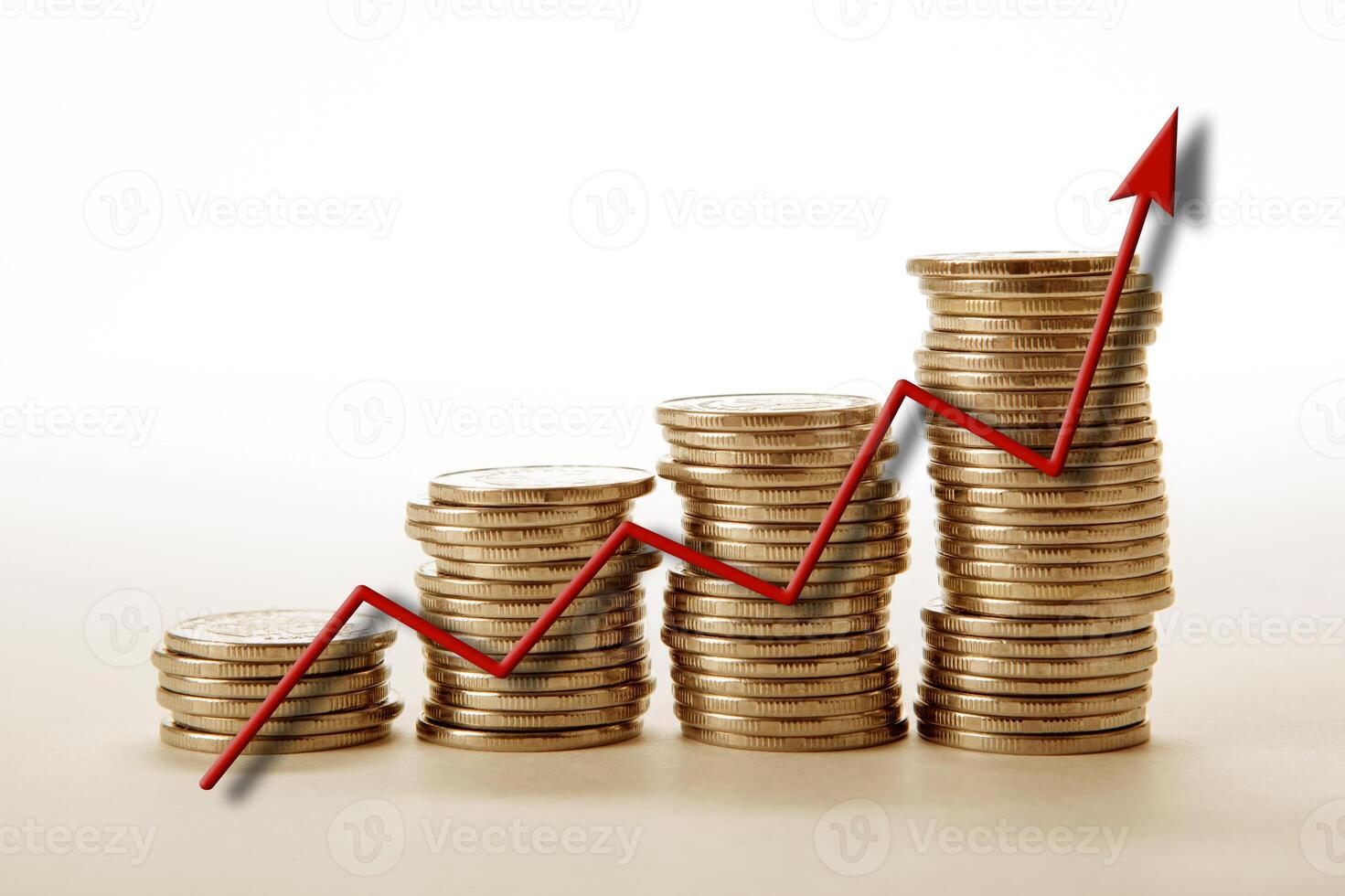 stacks of coins with diagram photo
