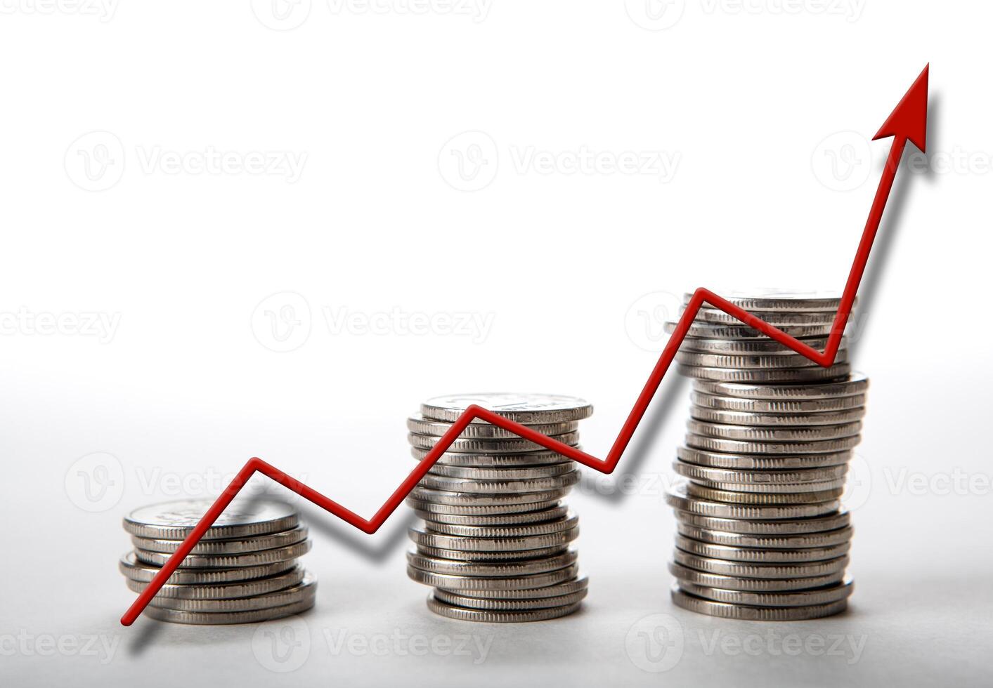 stacks of coins with diagram photo