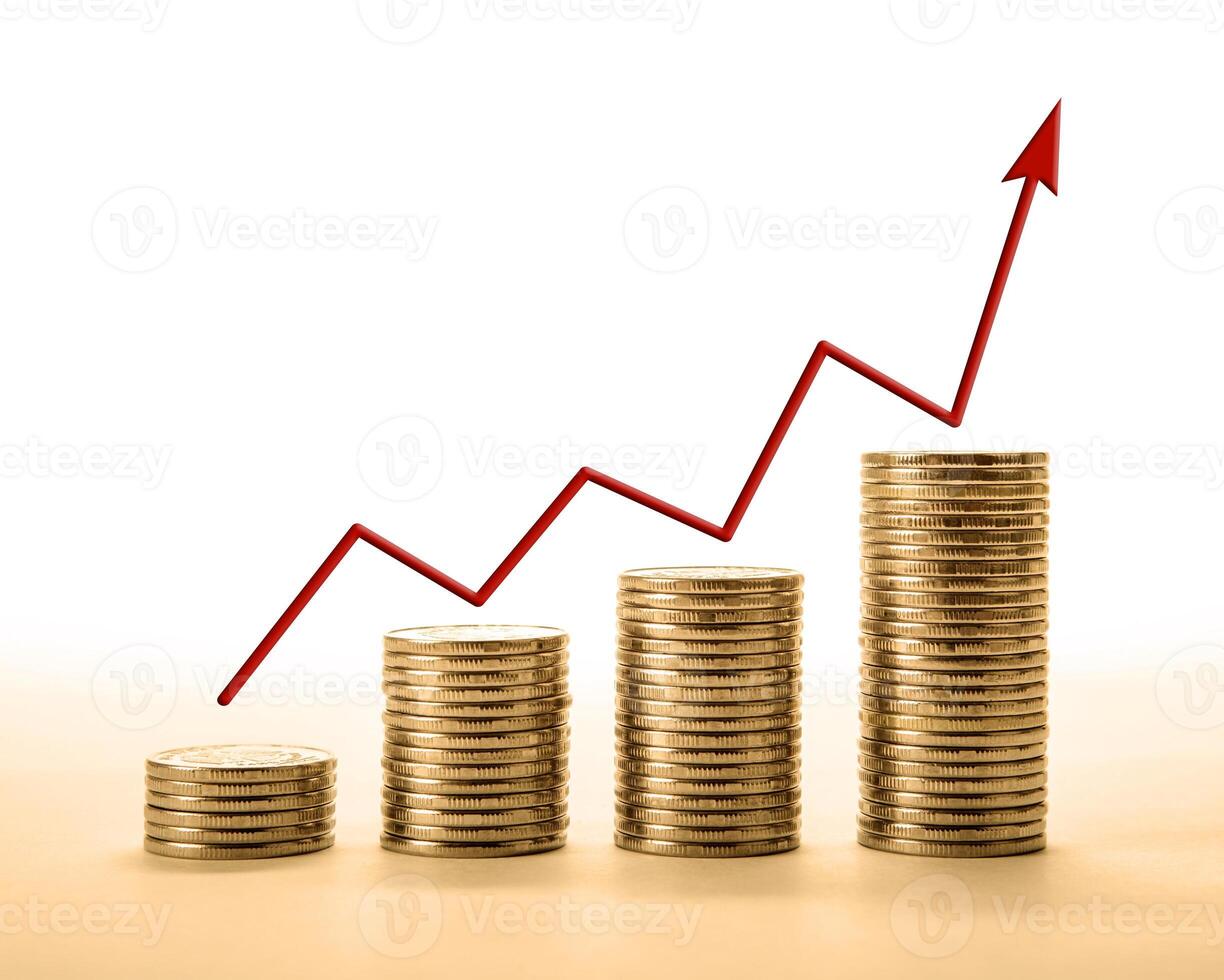 stacks of coins with diagram photo