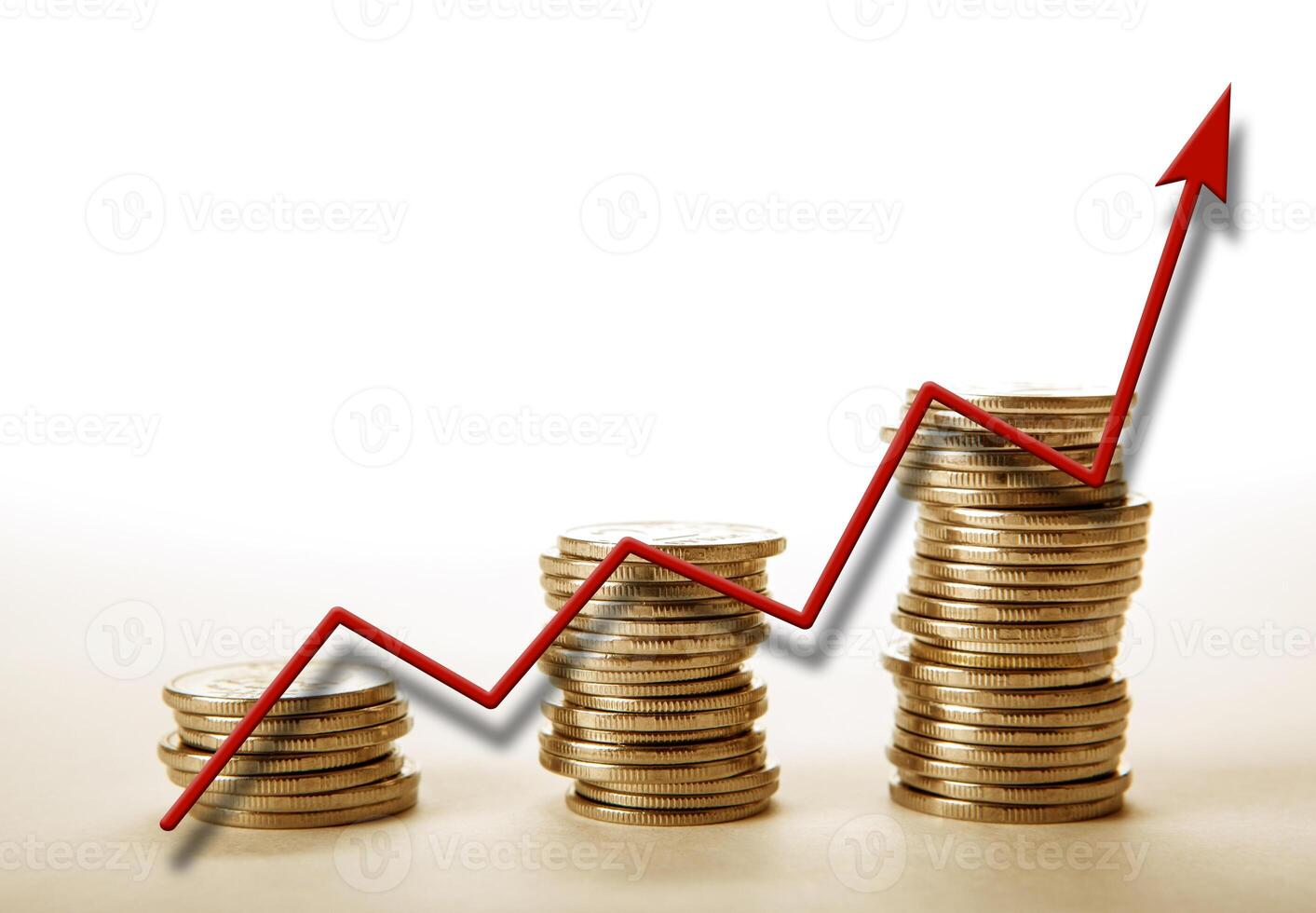stacks of coins with diagram photo
