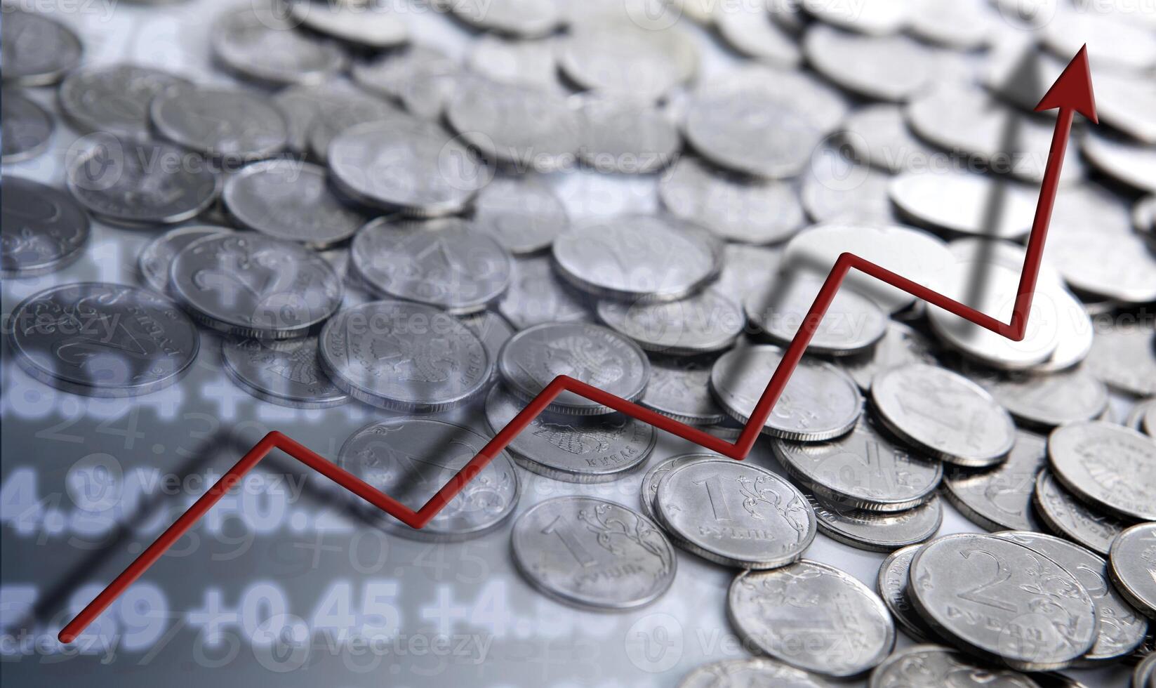 stacks of coins with diagram photo