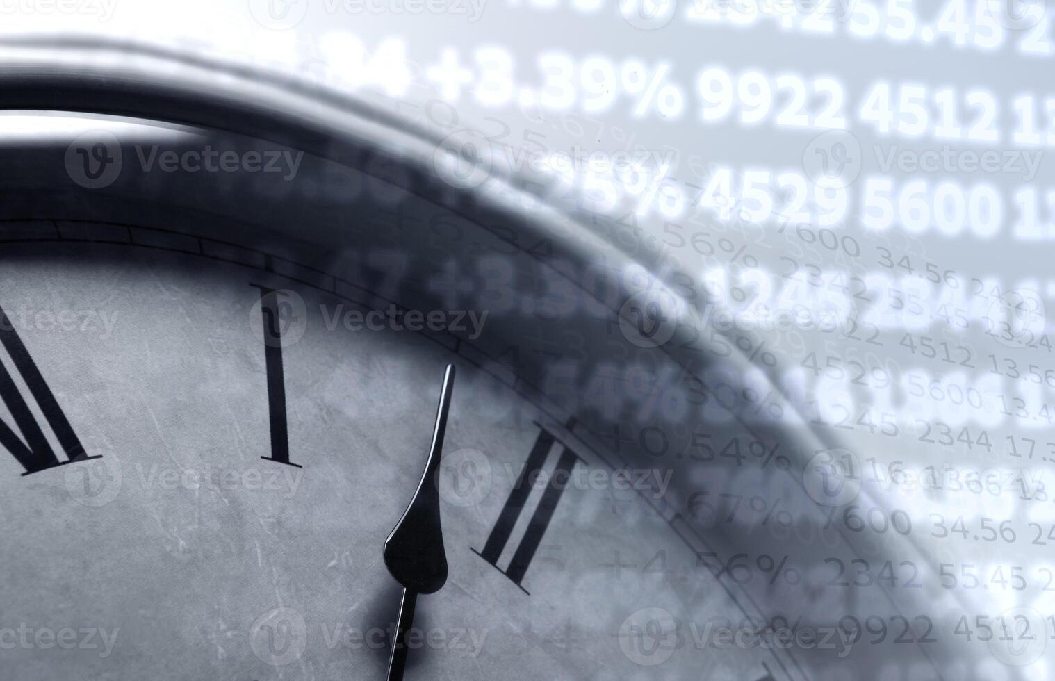 table with numbers and clock face photo