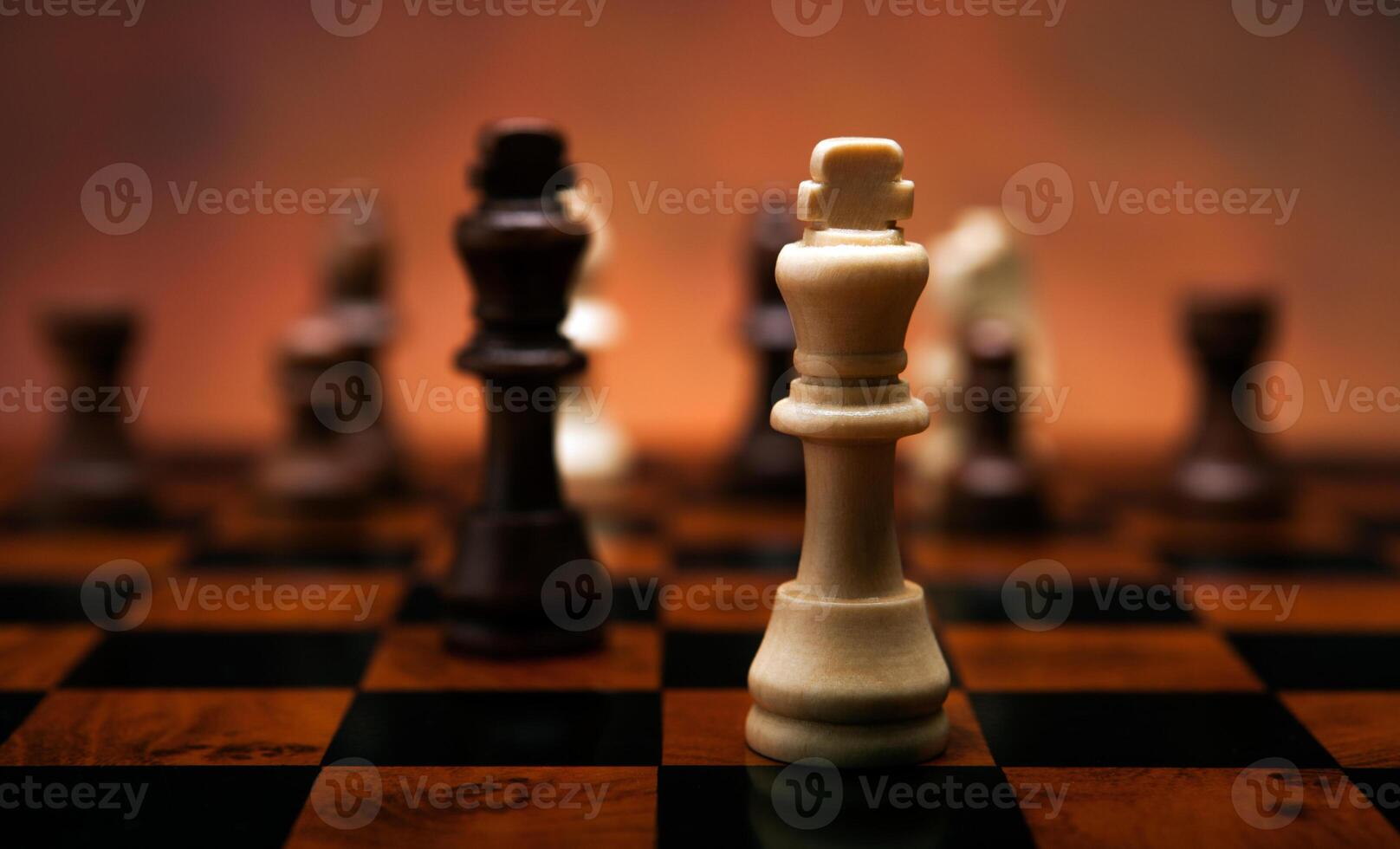 chess game with pieces on the table photo