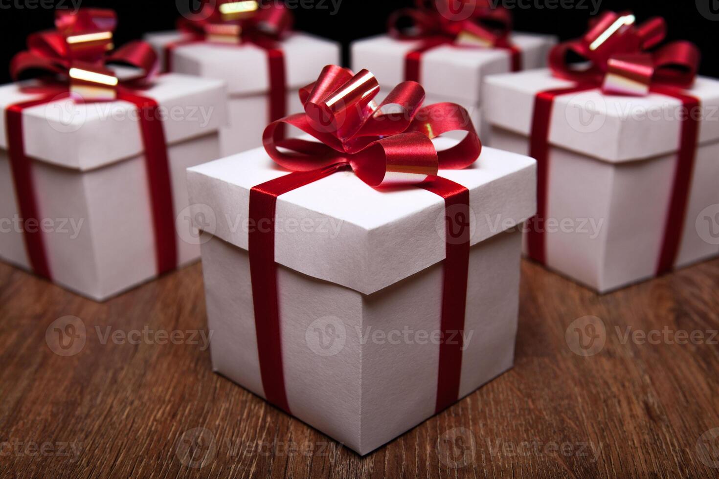 small gift boxes on the table photo
