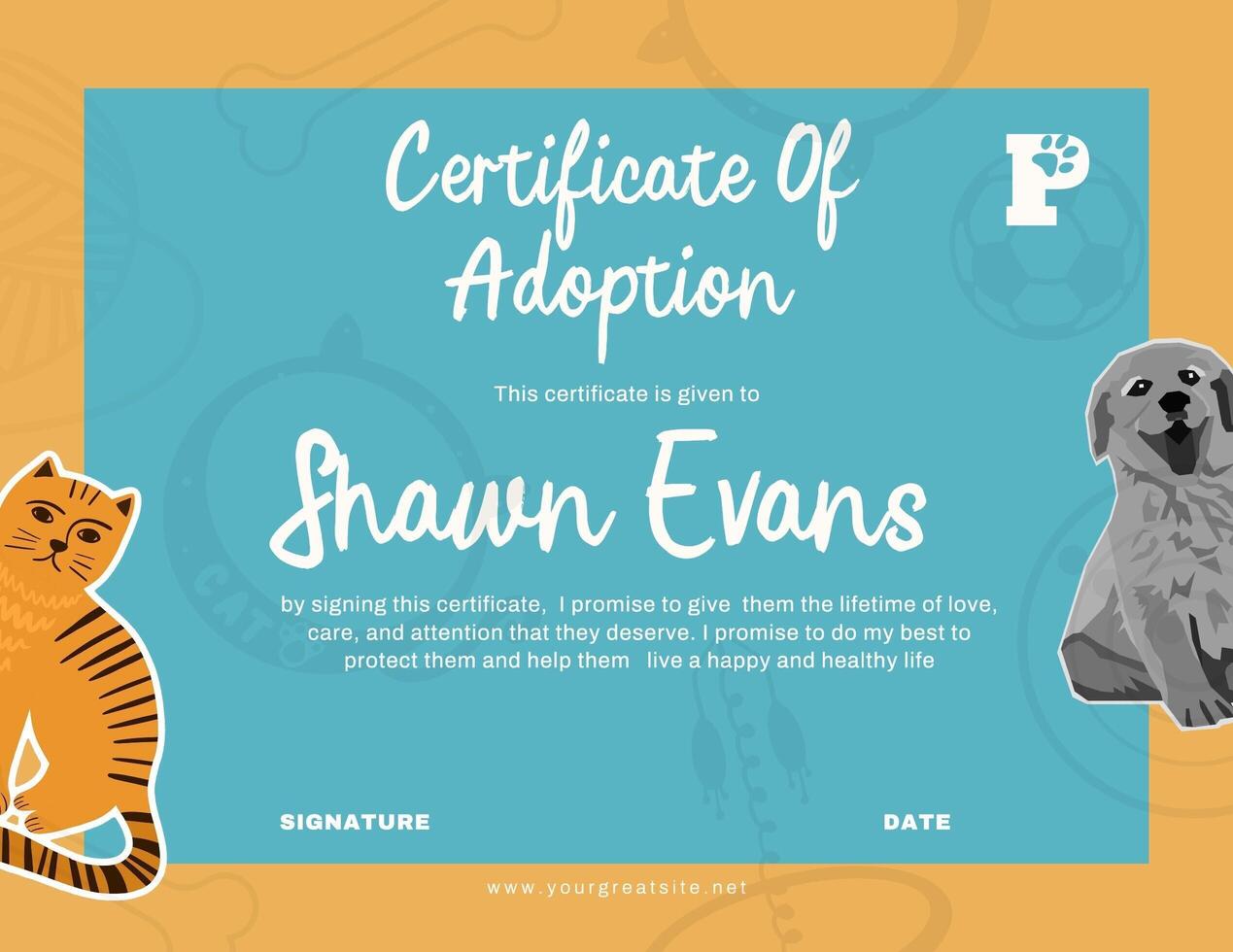 certificate of adoption template design ideas