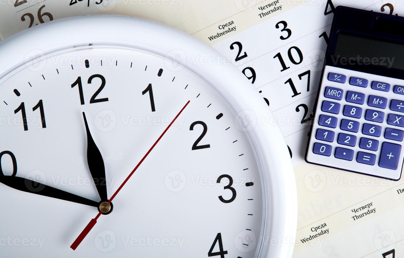 business stil life with clockface photo