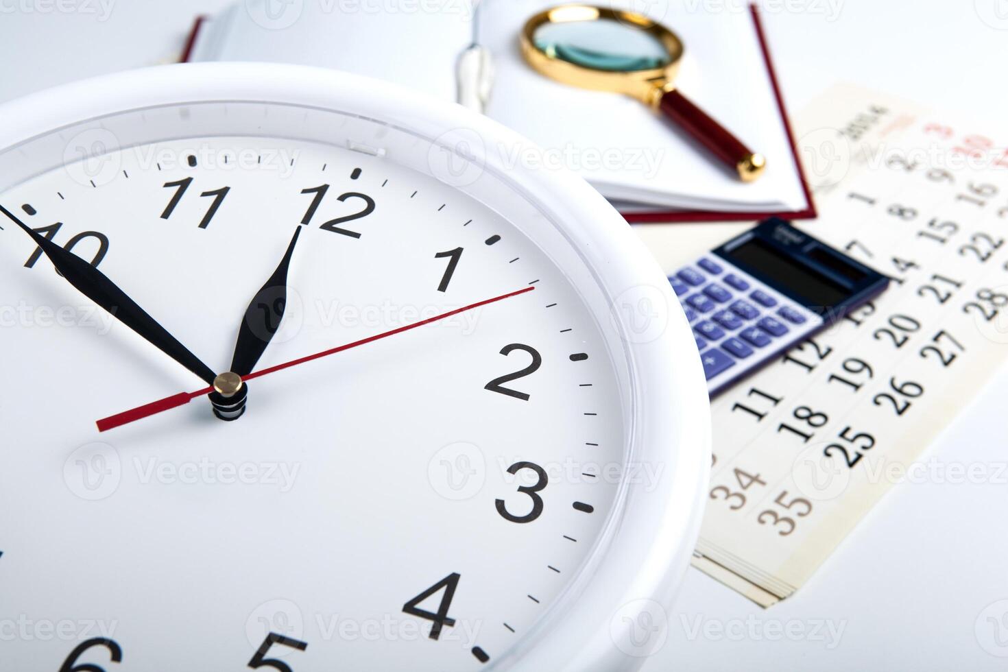 business stil life with clockface photo