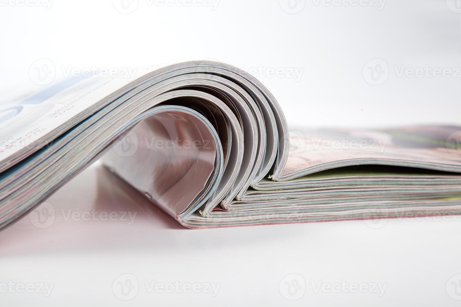 stack of magazines on the table photo