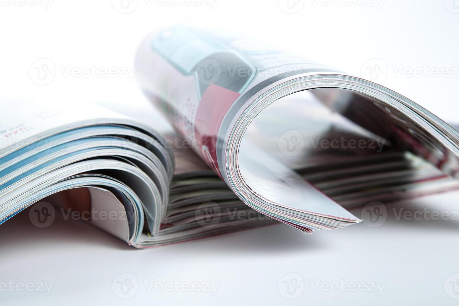 stack of magazines on the table photo