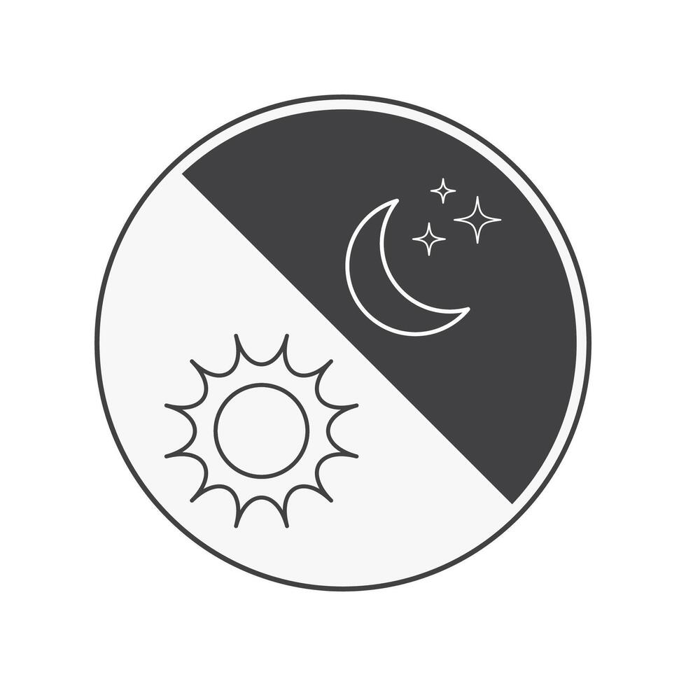 Day and Night In Circle Line vector
