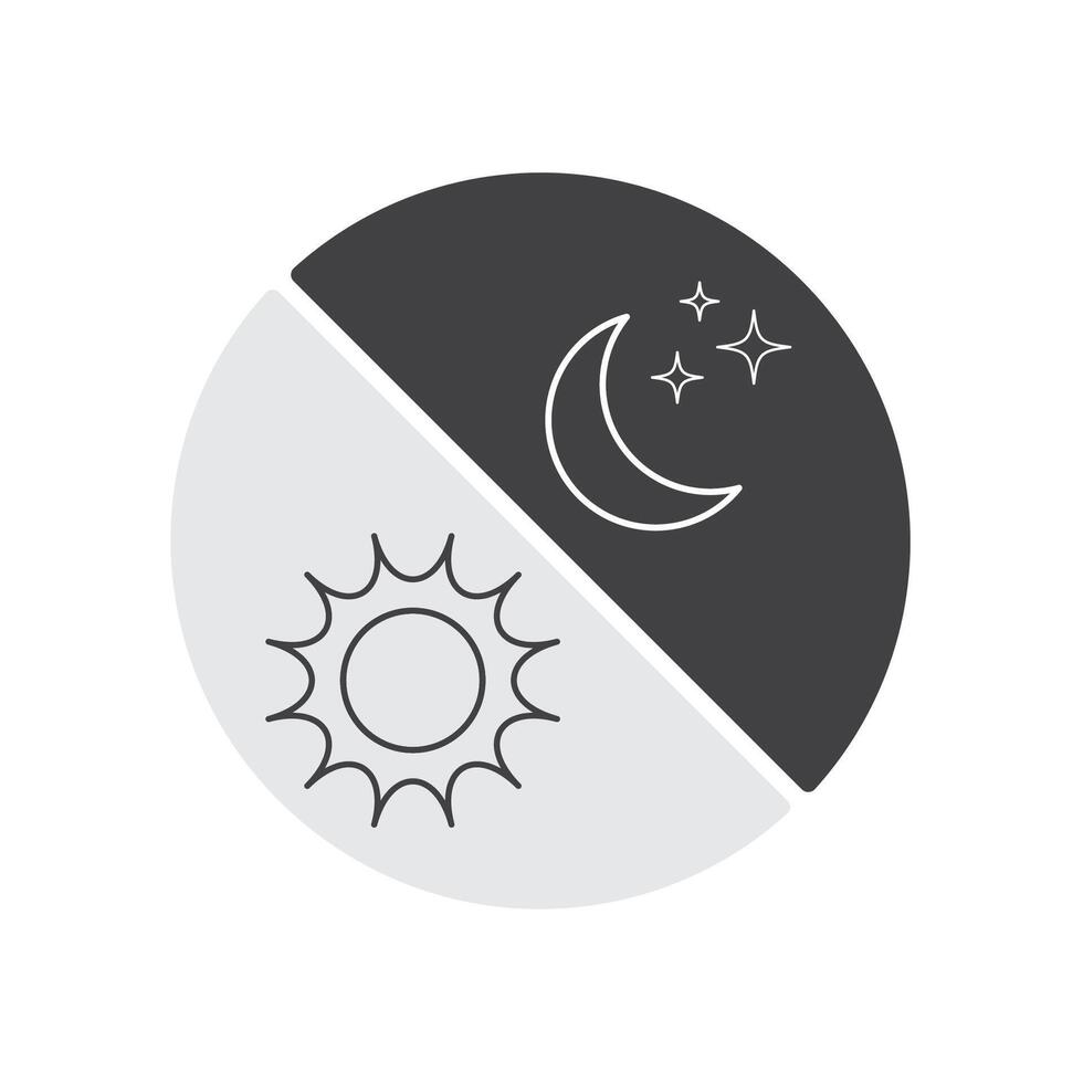 Day and Night In Circle vector