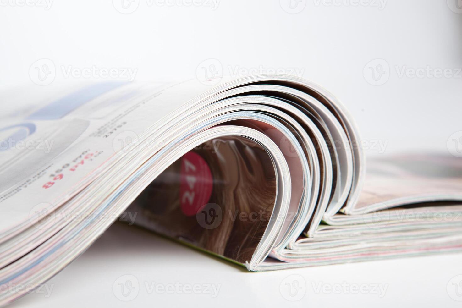 stack of magazines on the table photo