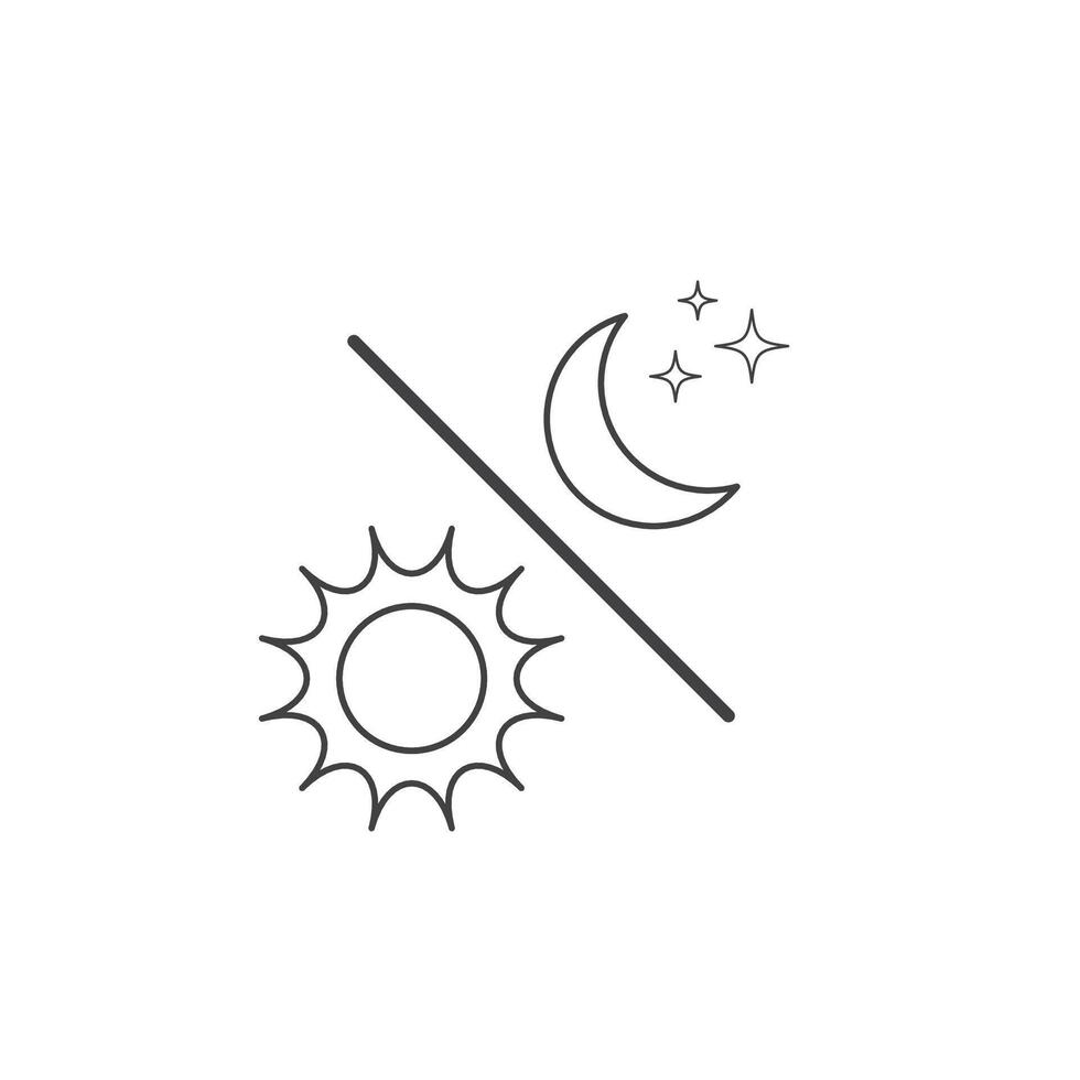 Day and Night Outline vector