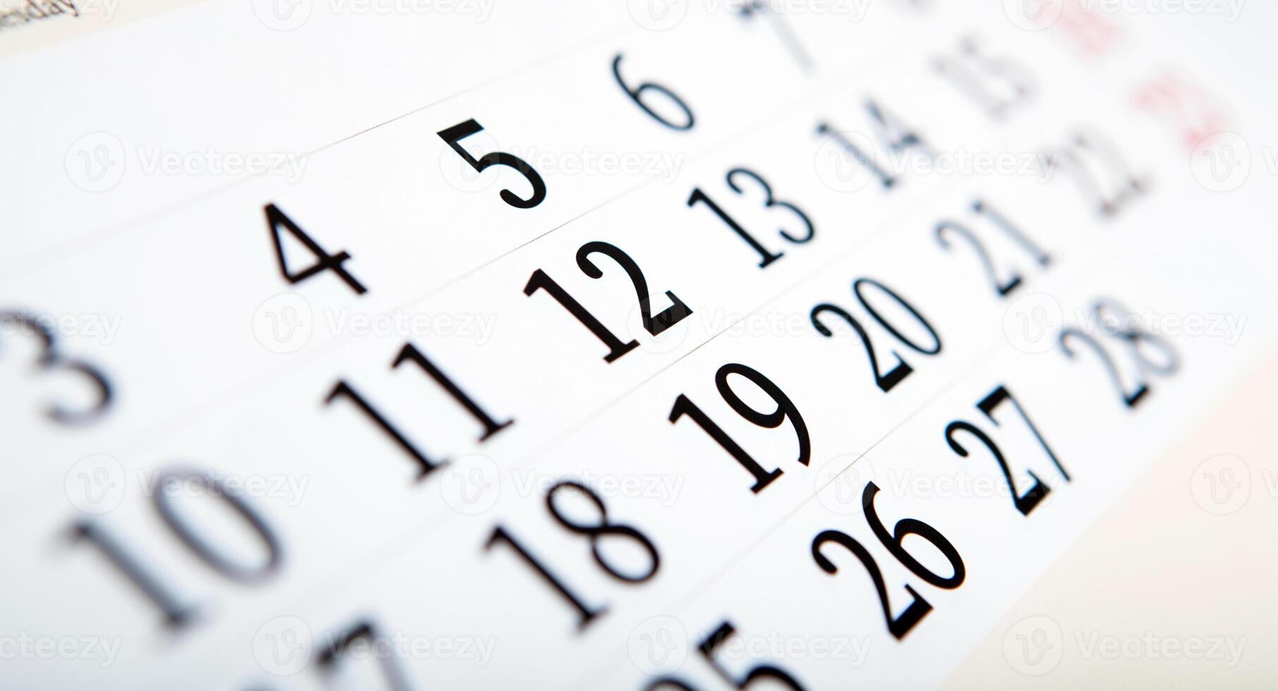calendar days with numbers close up photo