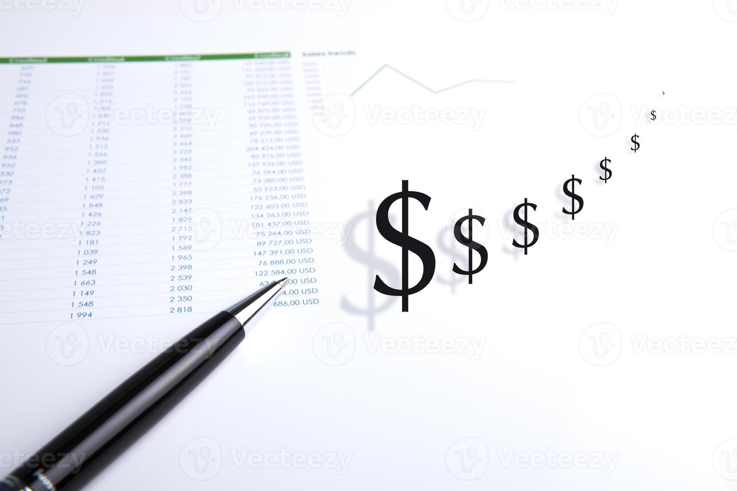 business still-life with pen photo