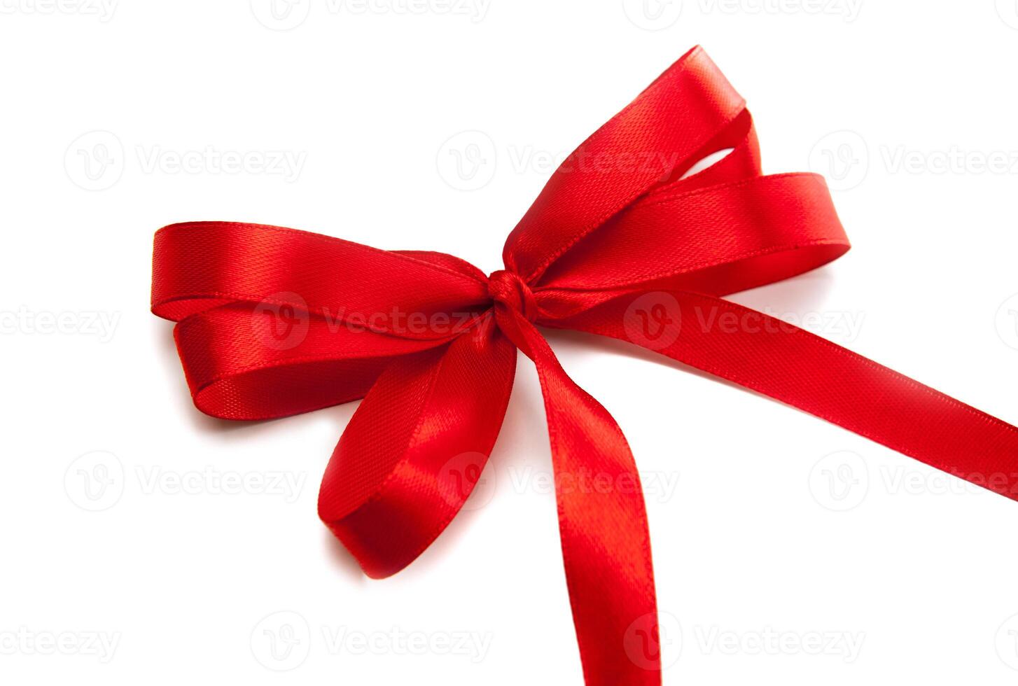 red ribbon with a bow photo