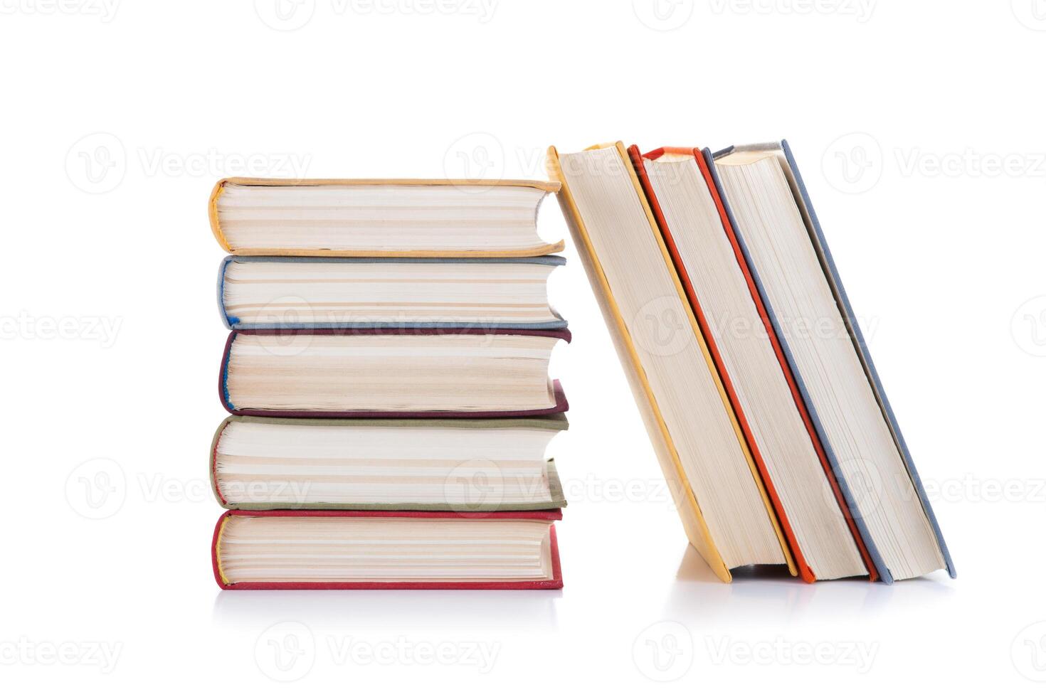 stack of books on white photo