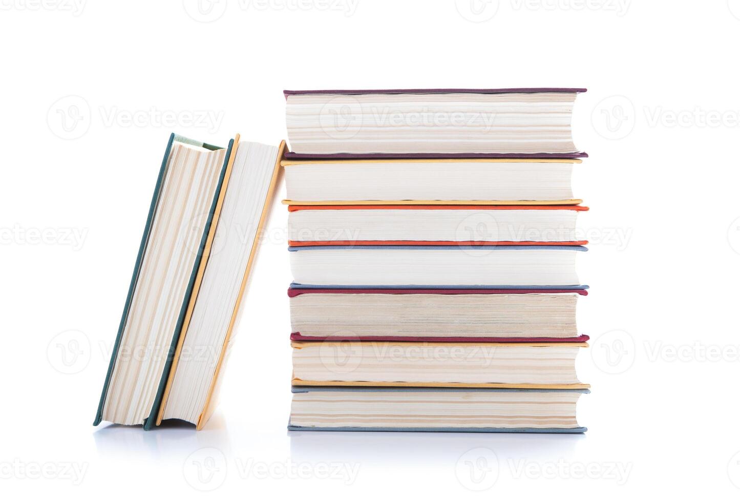 stack of books on white photo
