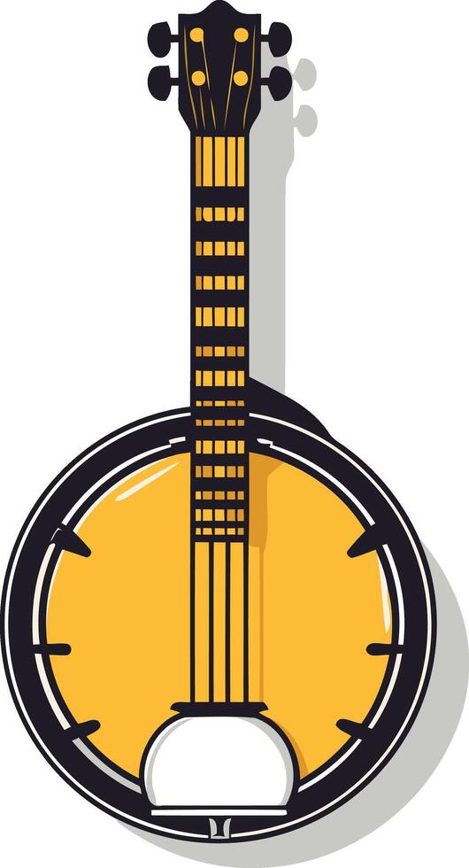 A simple, clean illustration of a banjo, perfect for music themed projects, websites, and social media vector