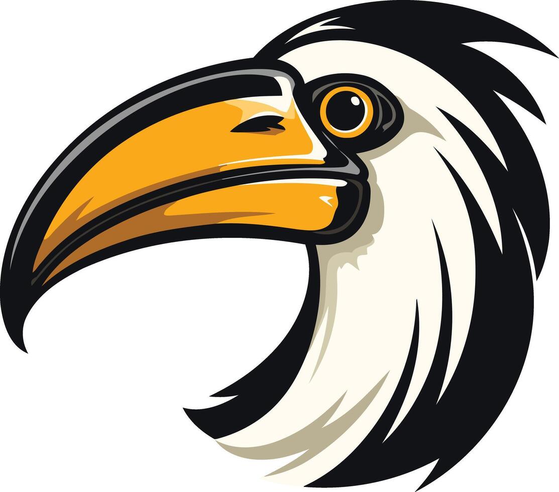 A vibrant, stylized illustration of a toucan's head, showcasing its iconic beak vector
