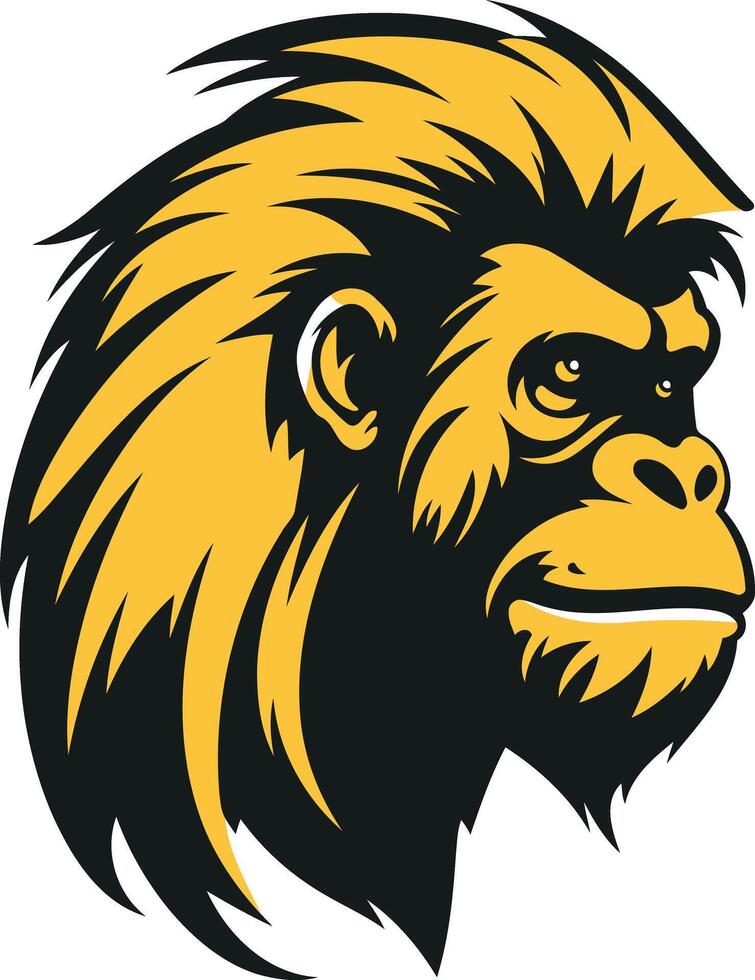 A bold and powerful illustration of a gorilla's head, perfect for a mascot or logo vector
