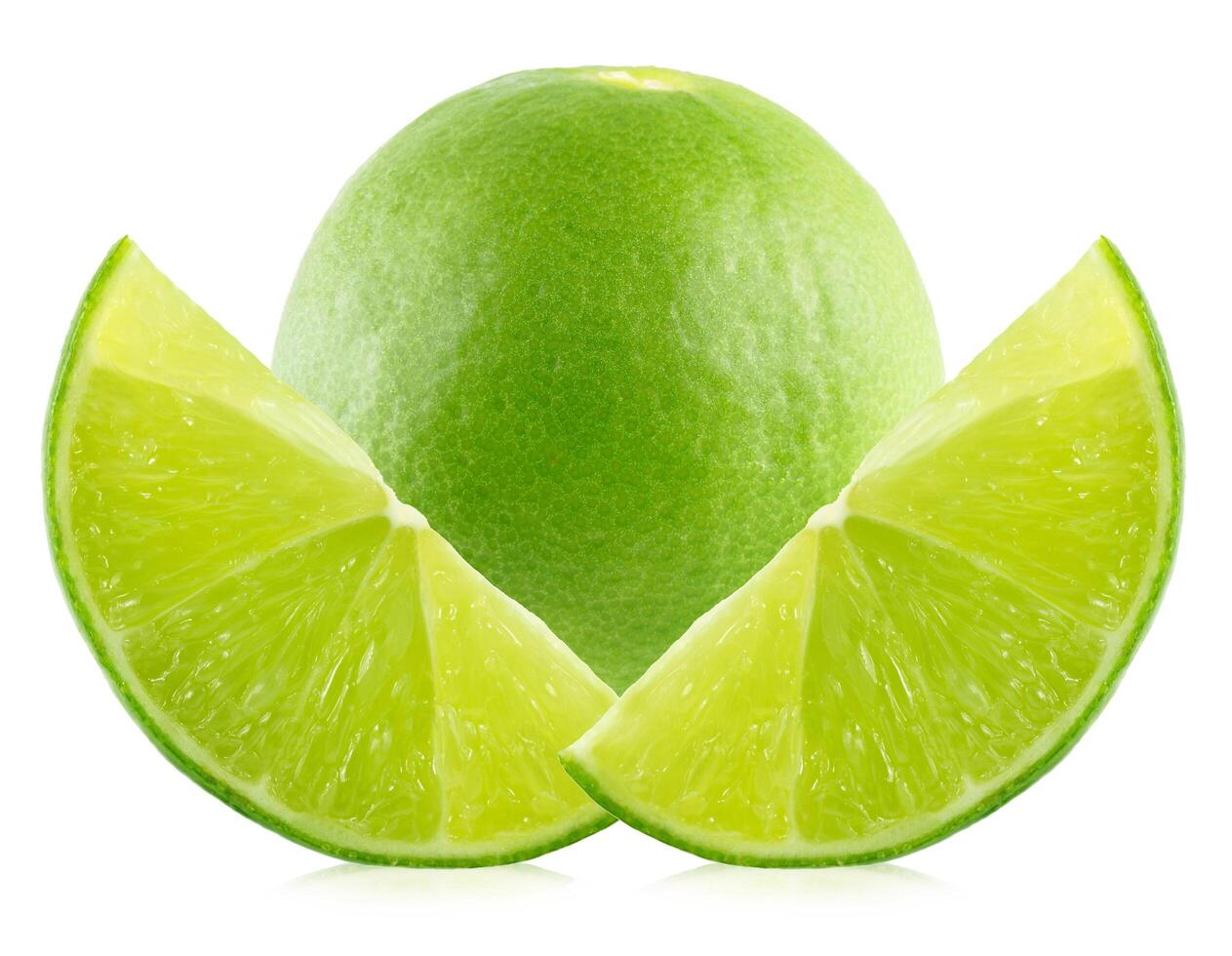 Citrus lime fruit isolated on white background cutout photo