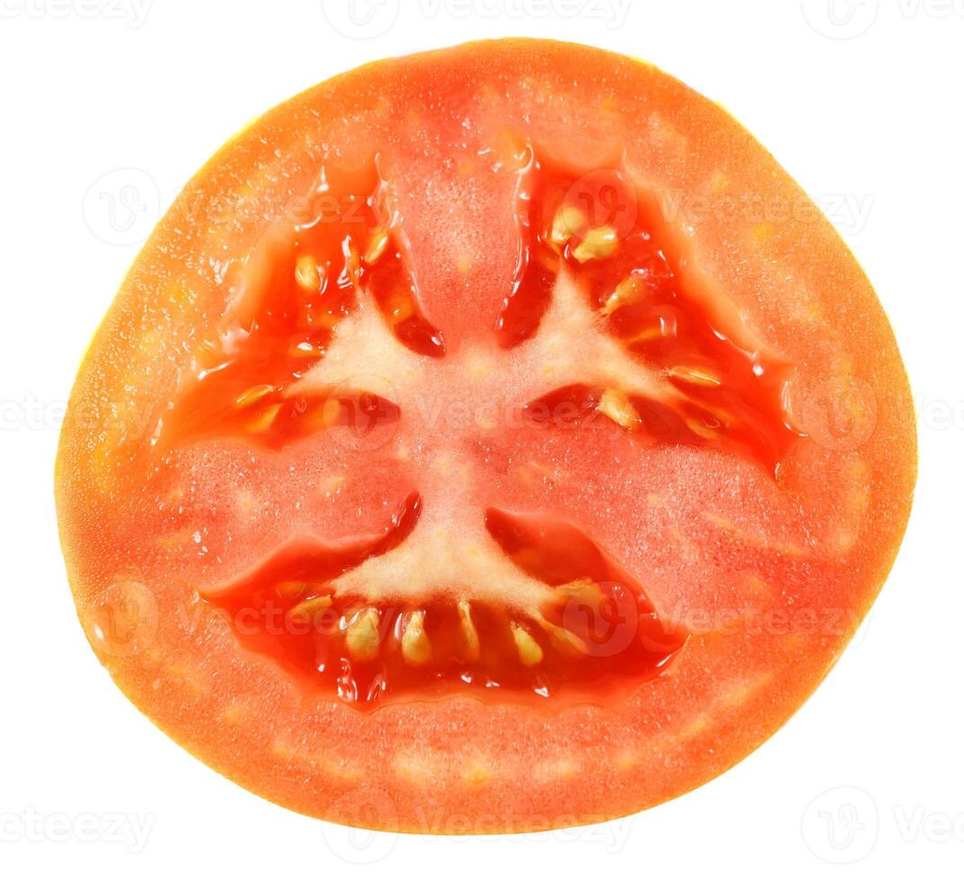 slice of tomato isolated on white background photo