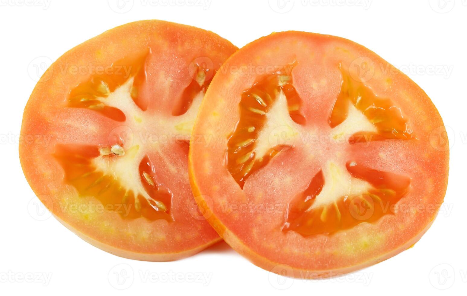 slice of tomato isolated on white background photo