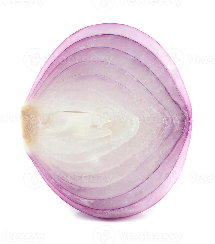 cut onion isolated on white background photo