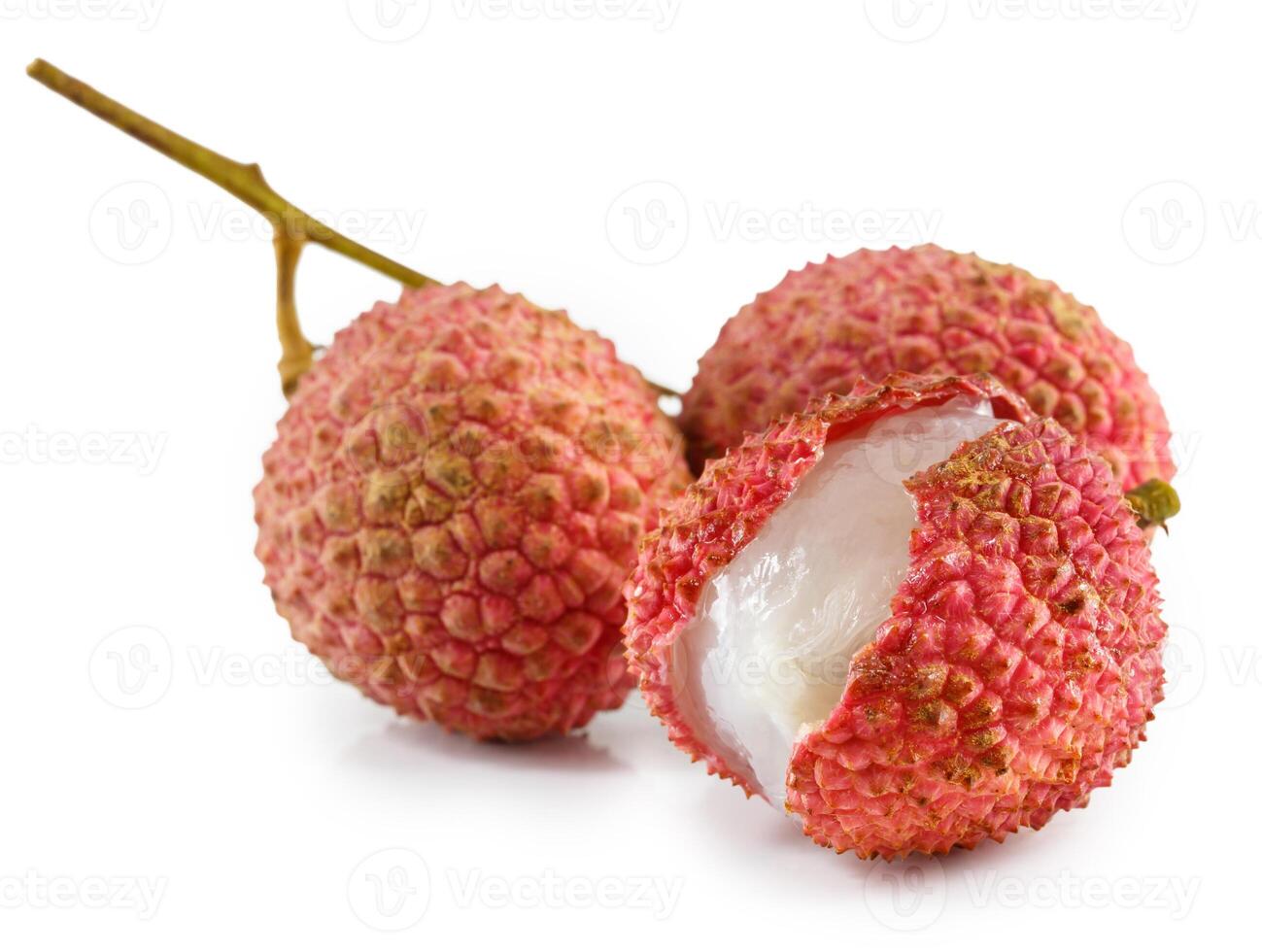 Lychee. Fresh lychees isolated on white photo