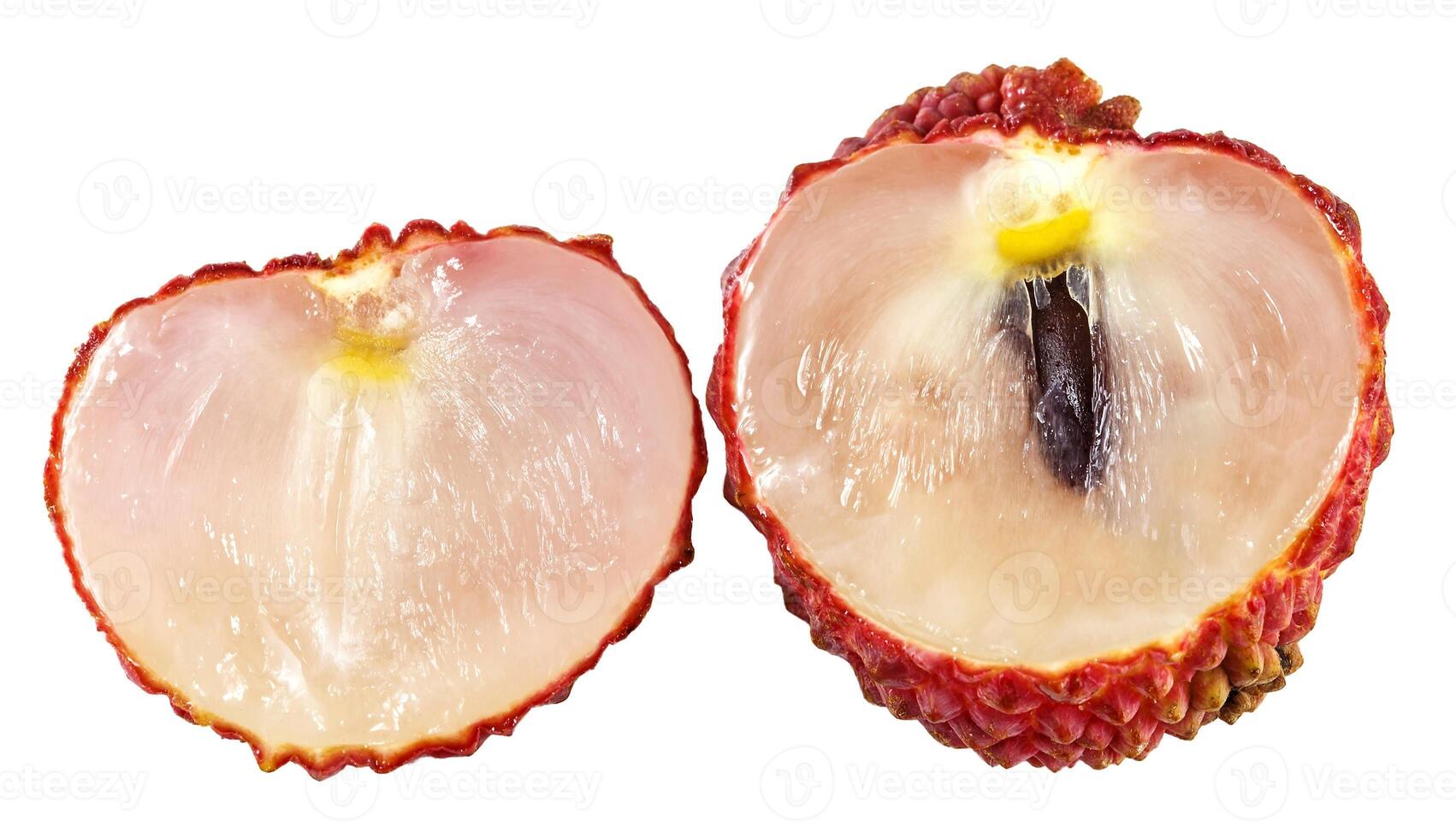 Lychee. Fresh lychees isolated on white photo
