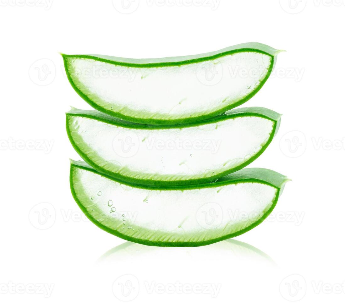 aloe vera fresh leaf isolated on white background photo