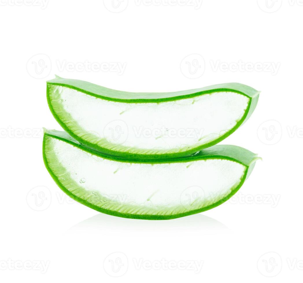 aloe vera fresh leaf isolated on white background photo