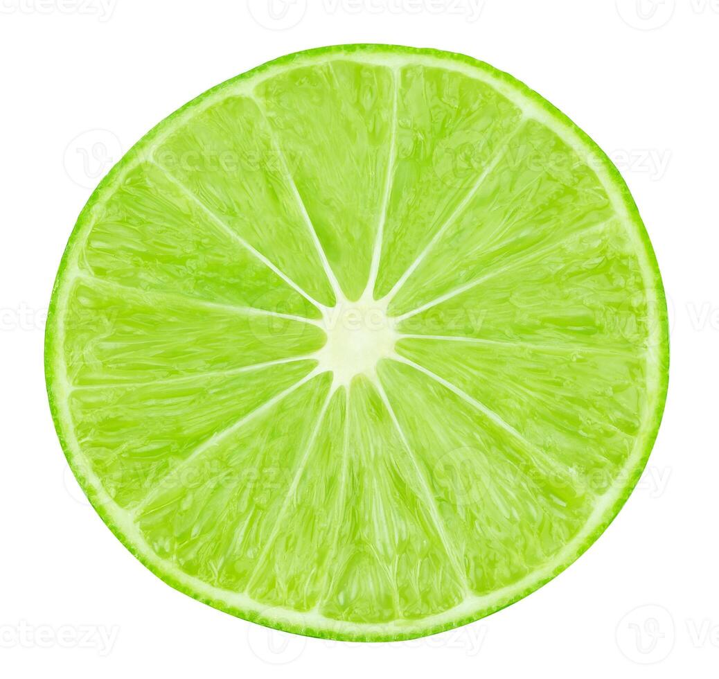 slice of fresh lime on white background photo