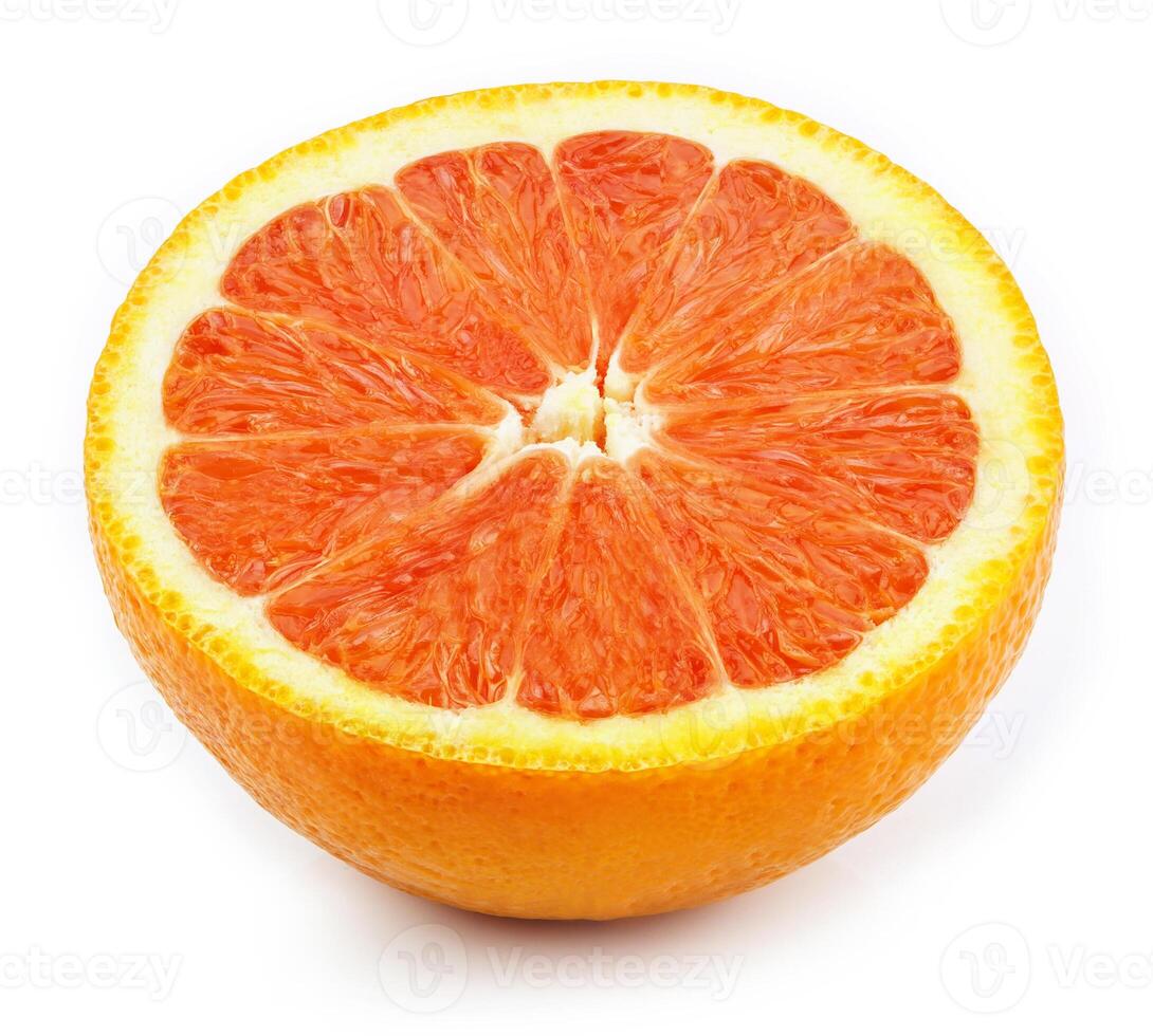 Slice of fresh orange isolated on white background photo