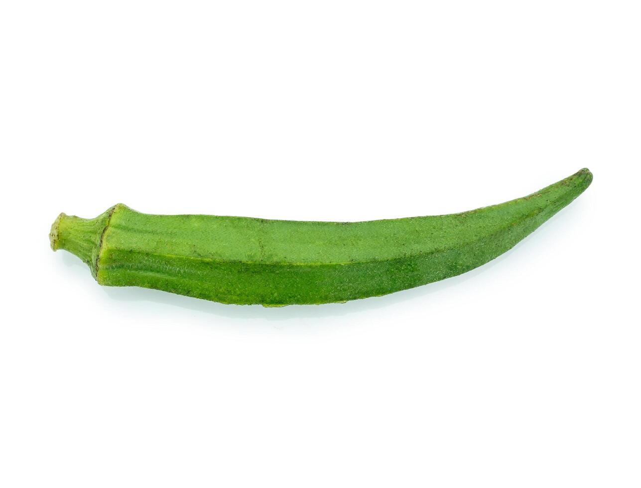 Fresh young okra isolated on white background photo