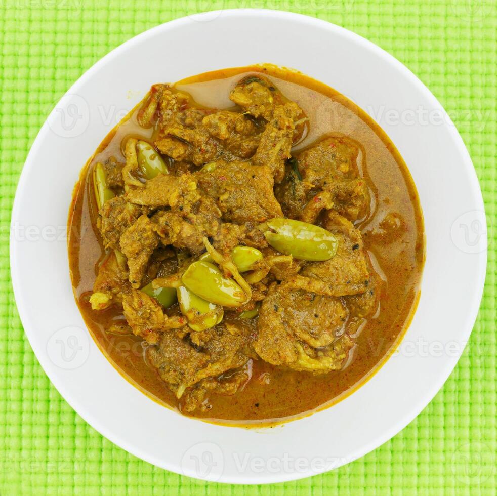 Pork curry with bitter bean. photo