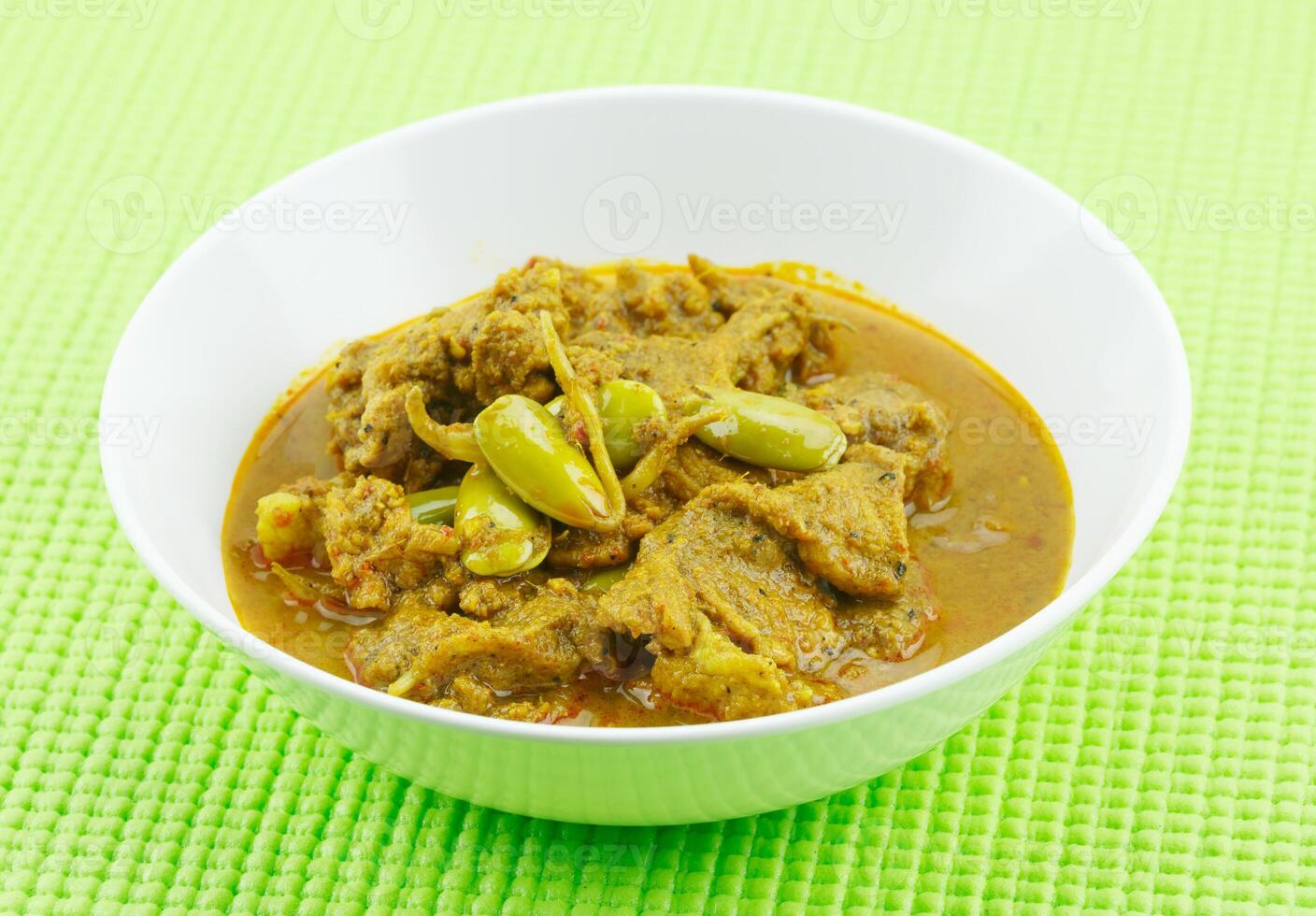 Pork curry with bitter bean. photo