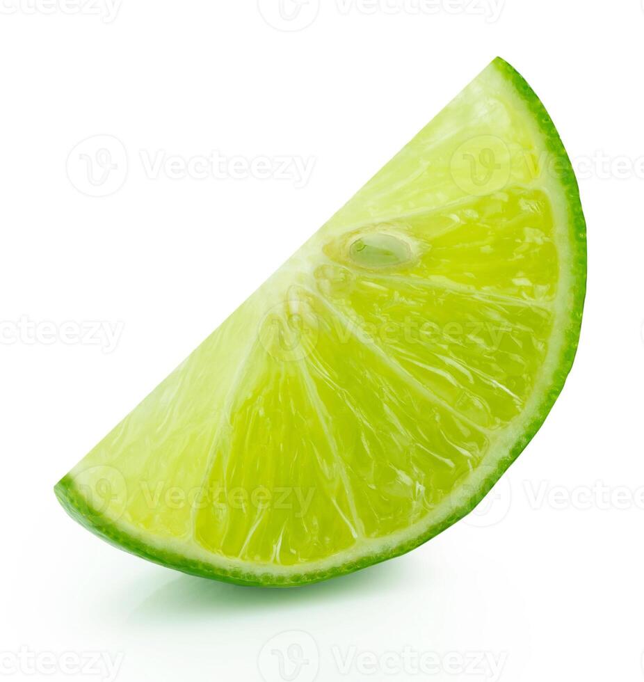 slice of lime over white background photo