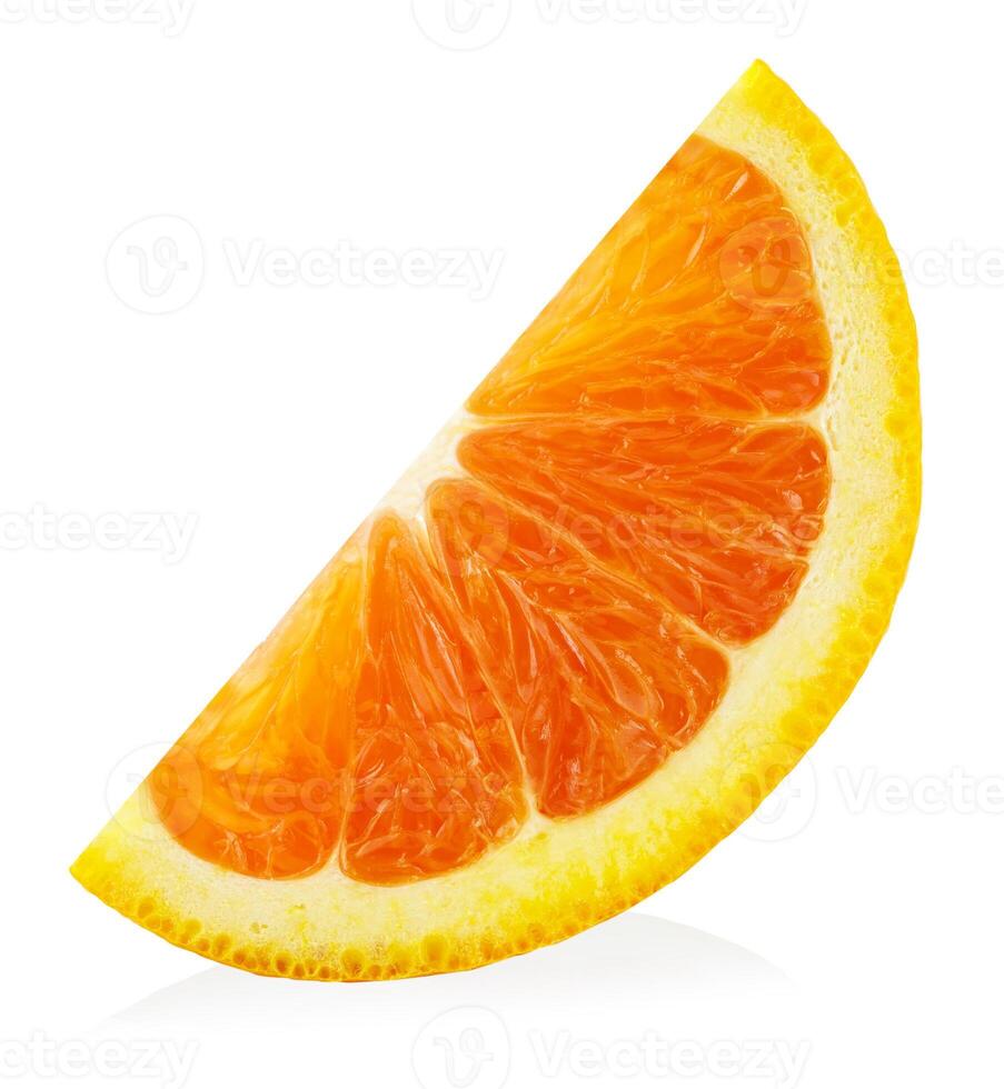 slice of orange on white background. photo