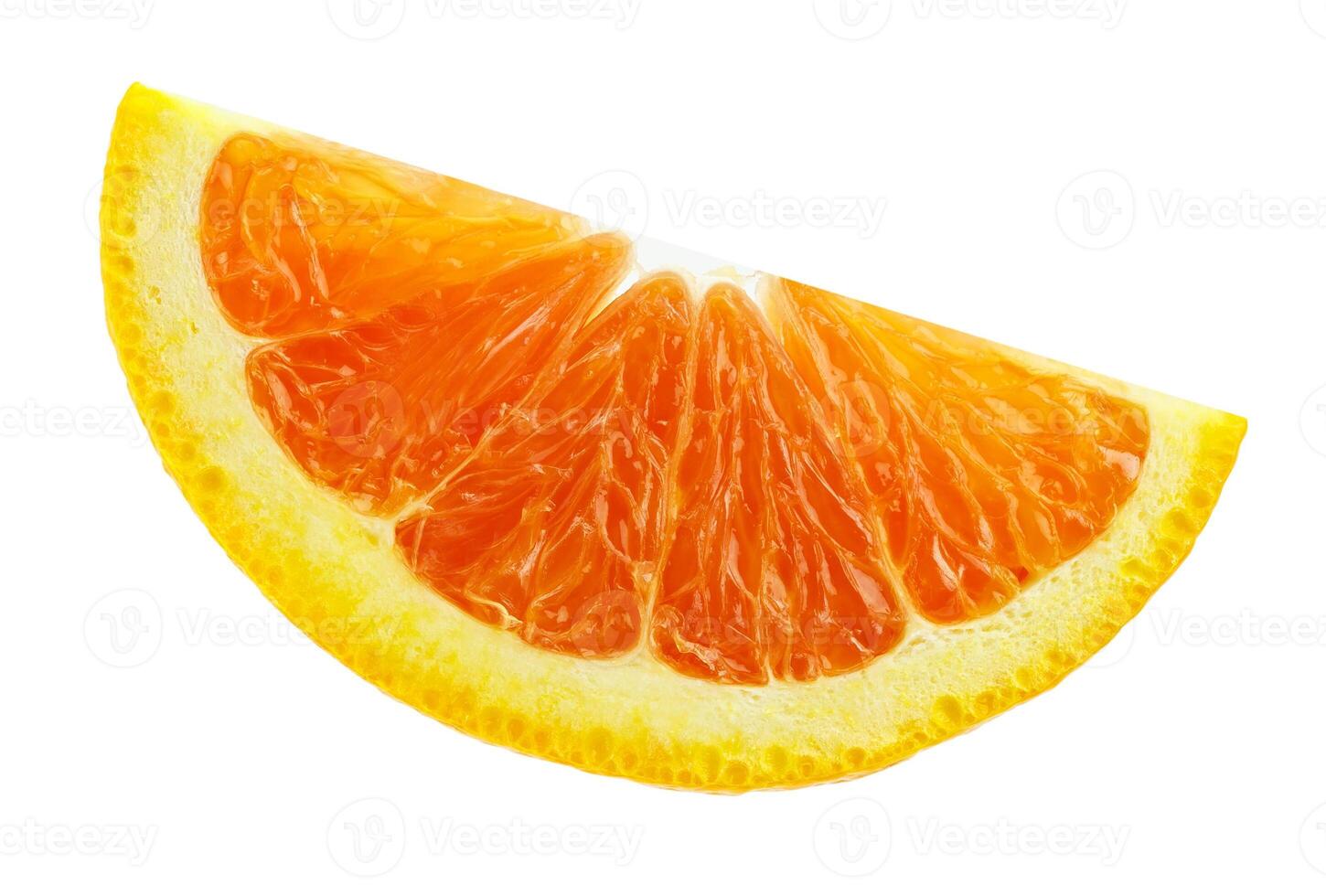 slice of orange on white background. photo