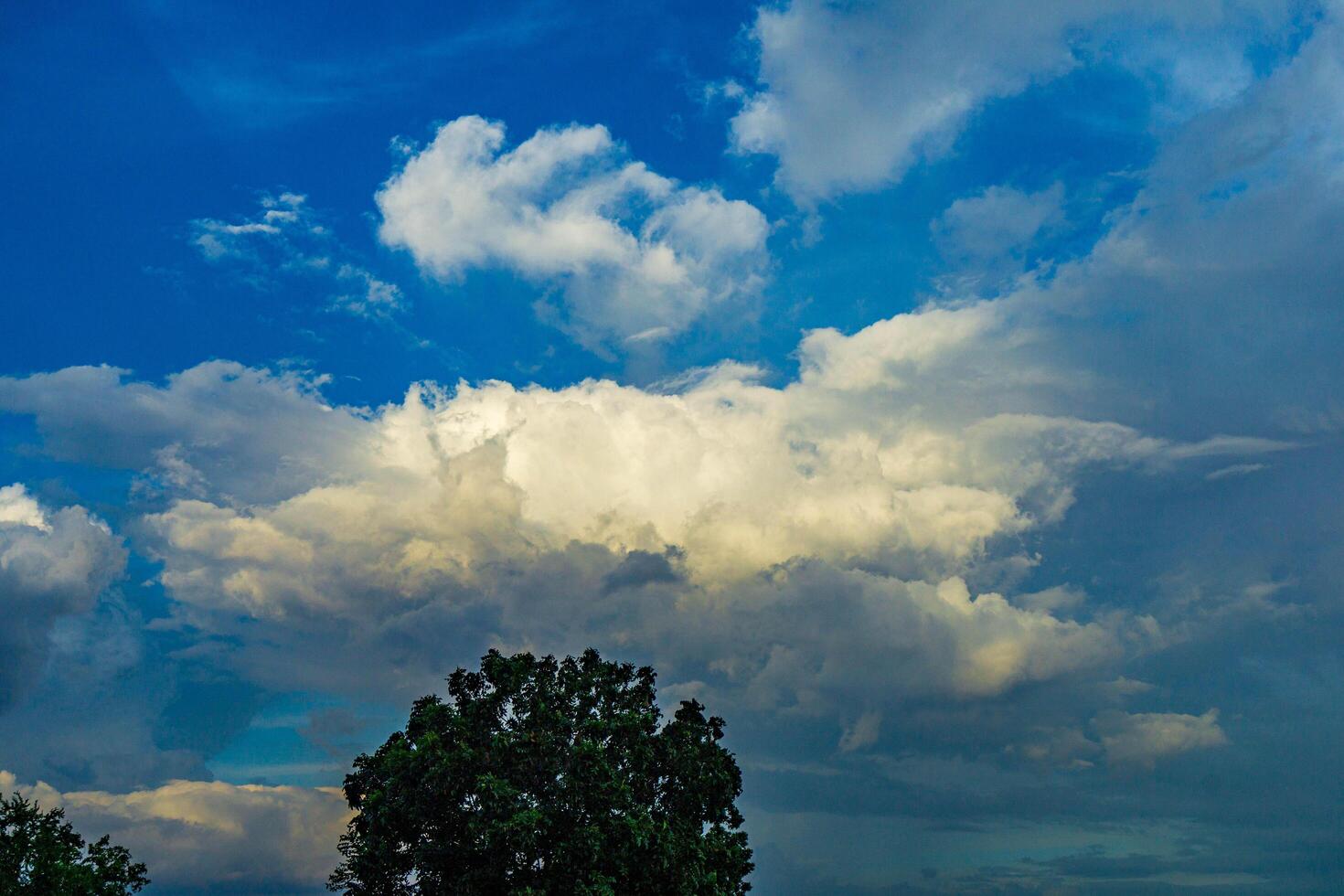 beautiful clouds in the blue sky photo
