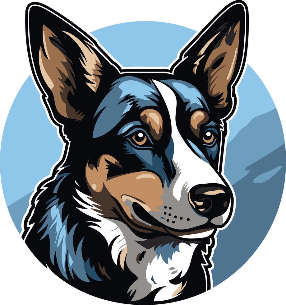 Cool and modern illustration of a border collie dog head, perfect for pet related brands, logos, and designs vector