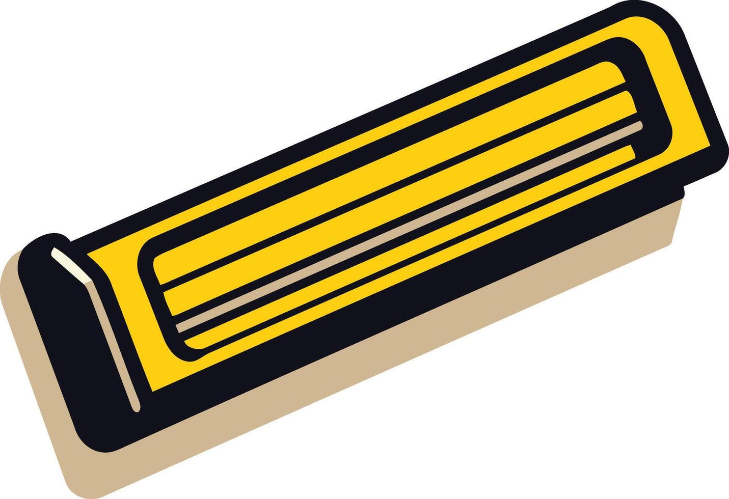 A simple, cartoon illustration of a yellow and black air conditioner unit vector