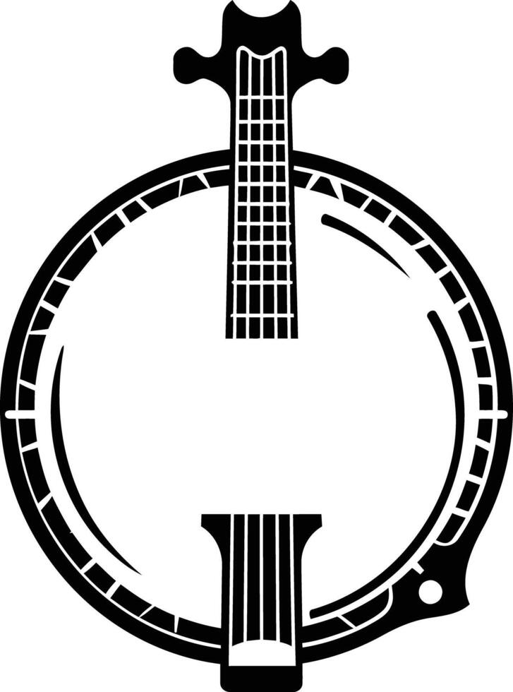 A simple yet striking silhouette of a banjo, perfect for musical or folk themed designs vector