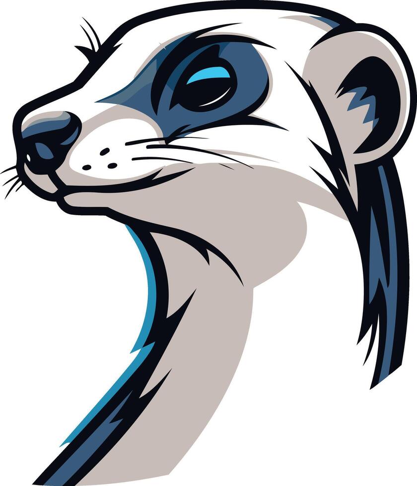 A bold, stylized illustration of a meerkat head, perfect for mascot logos, t shirts, or branding projects vector