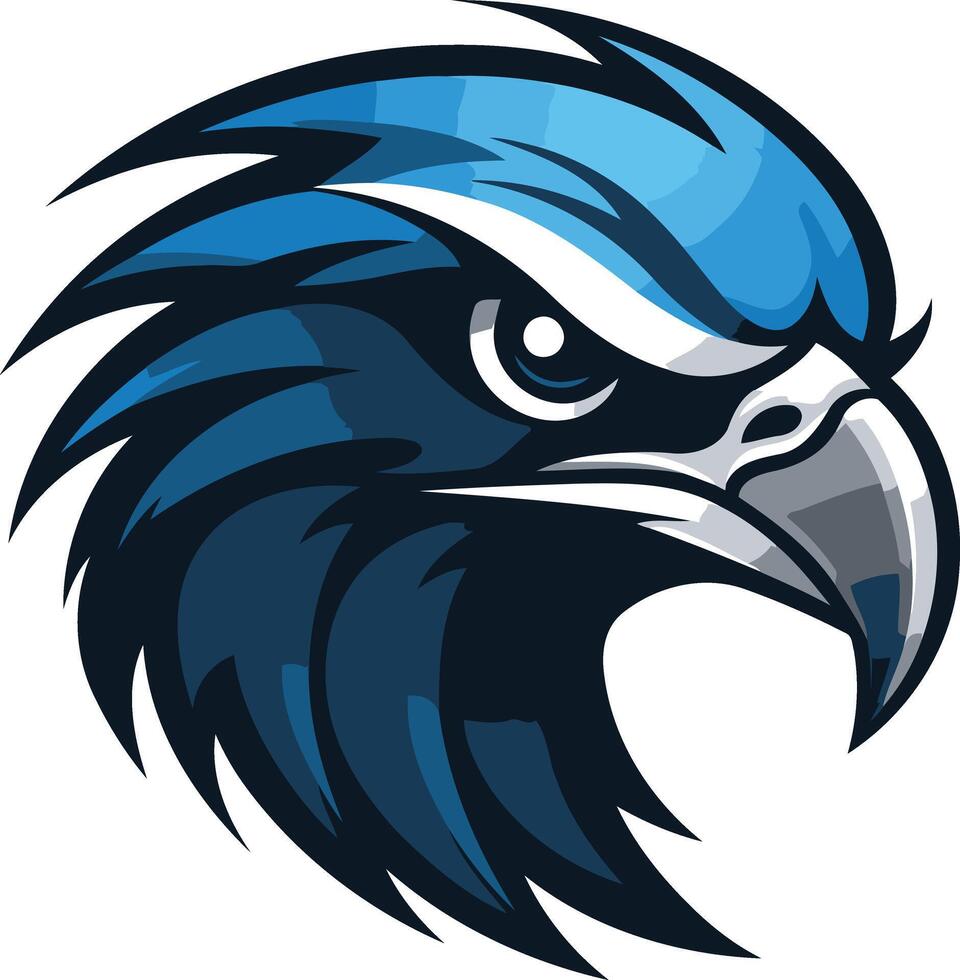 A fierce and powerful blue eagle head mascot logo, perfect for sports teams, gaming communities, and organizations seeking a strong visual identity vector