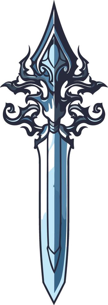 A stylized, intricate sword with ornate detailing, perfect for fantasy, gaming, and logo design vector