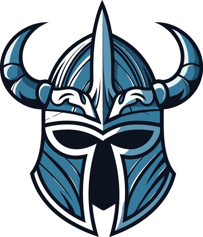 A fierce and detailed illustration of a horned viking helmet, perfect for branding, game design, or merchandise vector