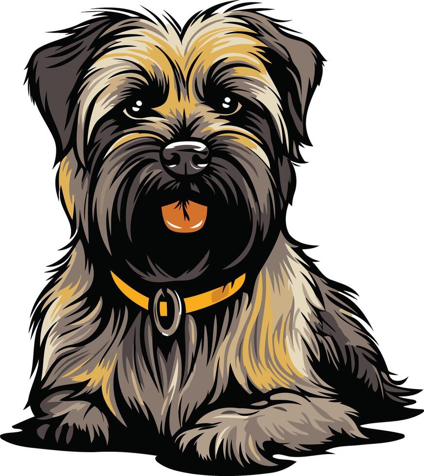 Adorable cartoon illustration of a border terrier dog, perfect for pet related designs, social media, and branding vector